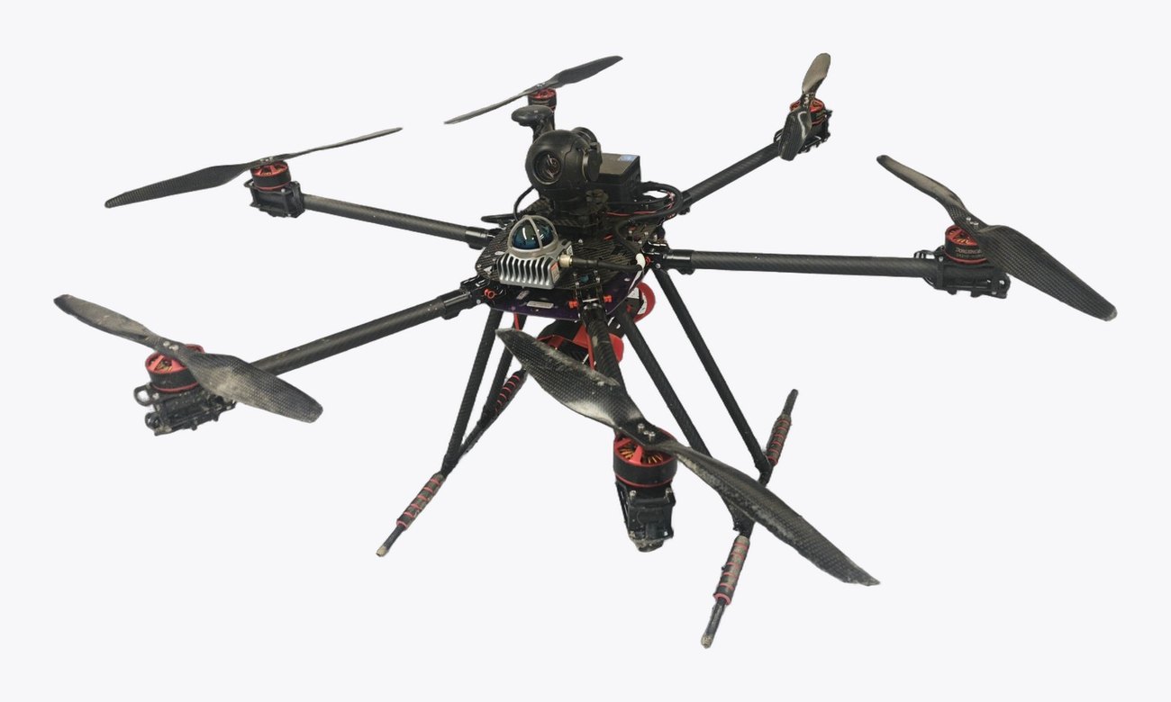 Heavy-lift hexacopter with gimbal and LiDAR
